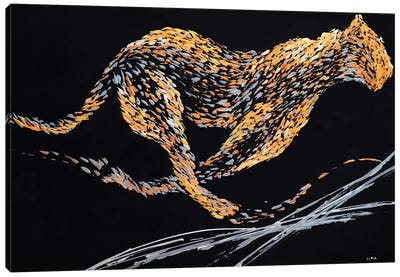 Running Jaguar Cheetah Canvas Art Print - Jaguar Art