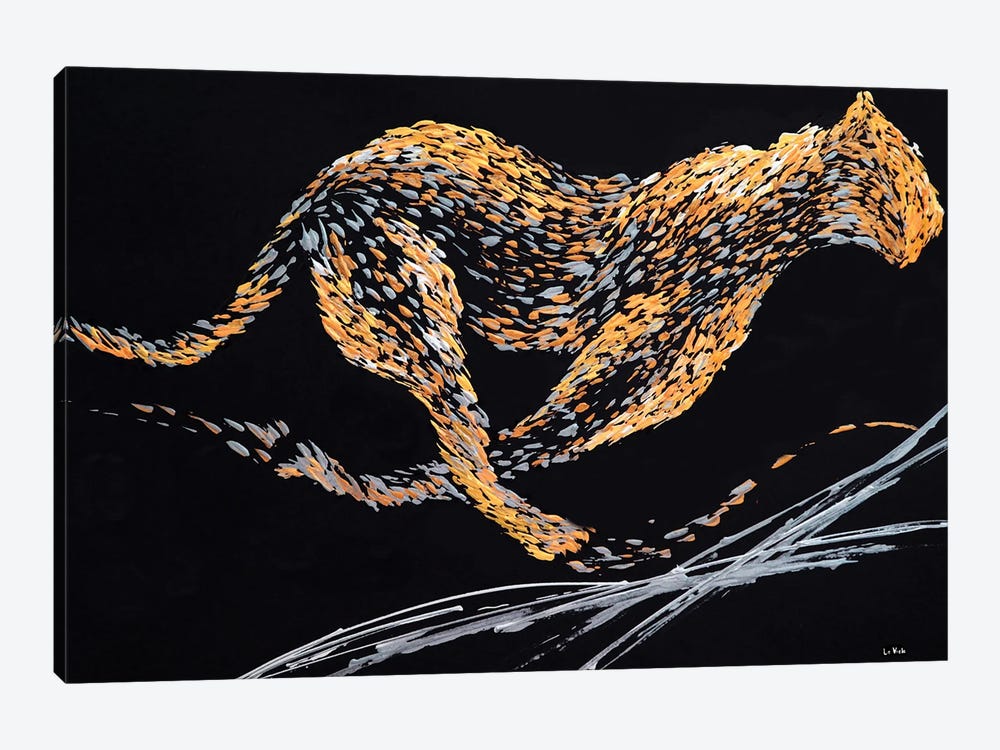 Running Jaguar Cheetah by Viola Painting 1-piece Canvas Print