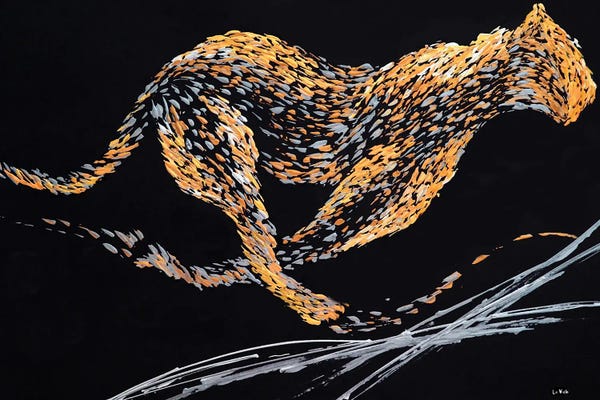 Viola Painting: Running Jaguar Cheetah by Viola Painting