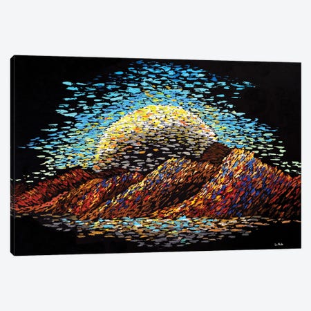 Landscape Mountain Sun Sky Canvas Print #VPA45} by Viola Painting Canvas Wall Art