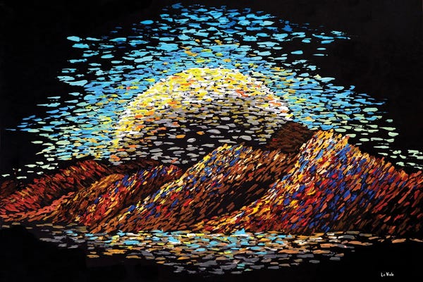 Viola Painting: Landscape Mountain Sun Sky by Viola Painting