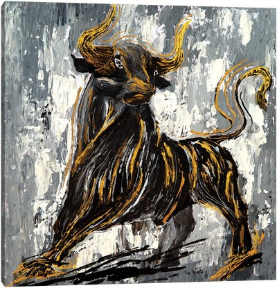 Gold Bull Stock Market Canvas Art Print - Bull Art