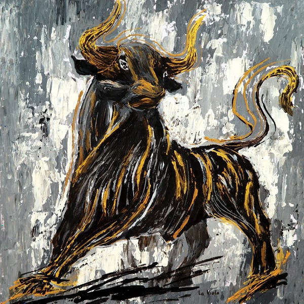 Viola Painting: Gold Bull Stock Market by Viola Painting