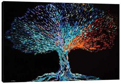 Four Seasons Tree Of Life Canvas Art Print - Fire & Ice