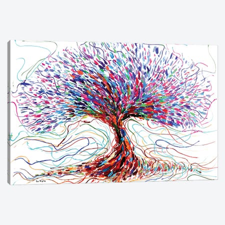 The Three Of Life Pink Tree Canvas Print #VPA52} by Viola Painting Canvas Wall Art