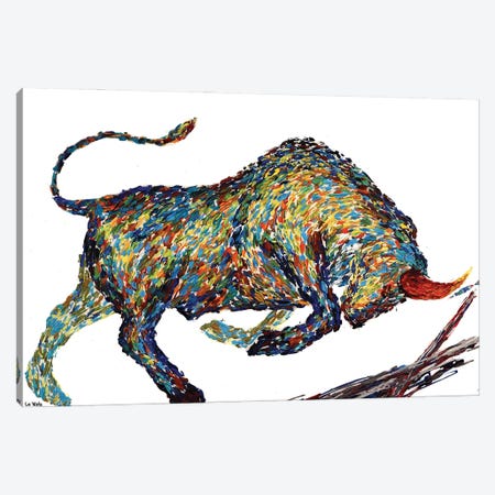 Bull Fighting Stock Market Wall Street Canvas Print #VPA55} by Viola Painting Canvas Art Print