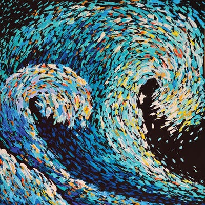 The Big Wave Ocean by Viola Painting framed canvas print