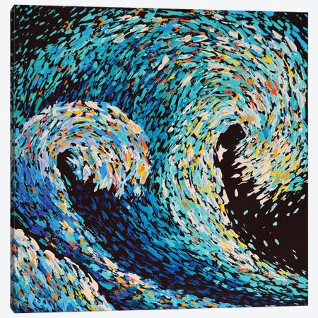 The Big Wave Ocean Canvas Print #VPA57} by Viola Painting Canvas Print