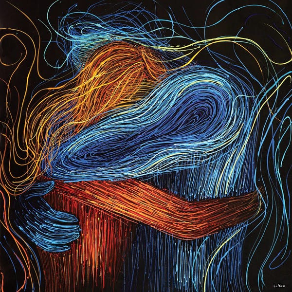 Viola Painting: The Hug Hugging Couple by Viola Painting