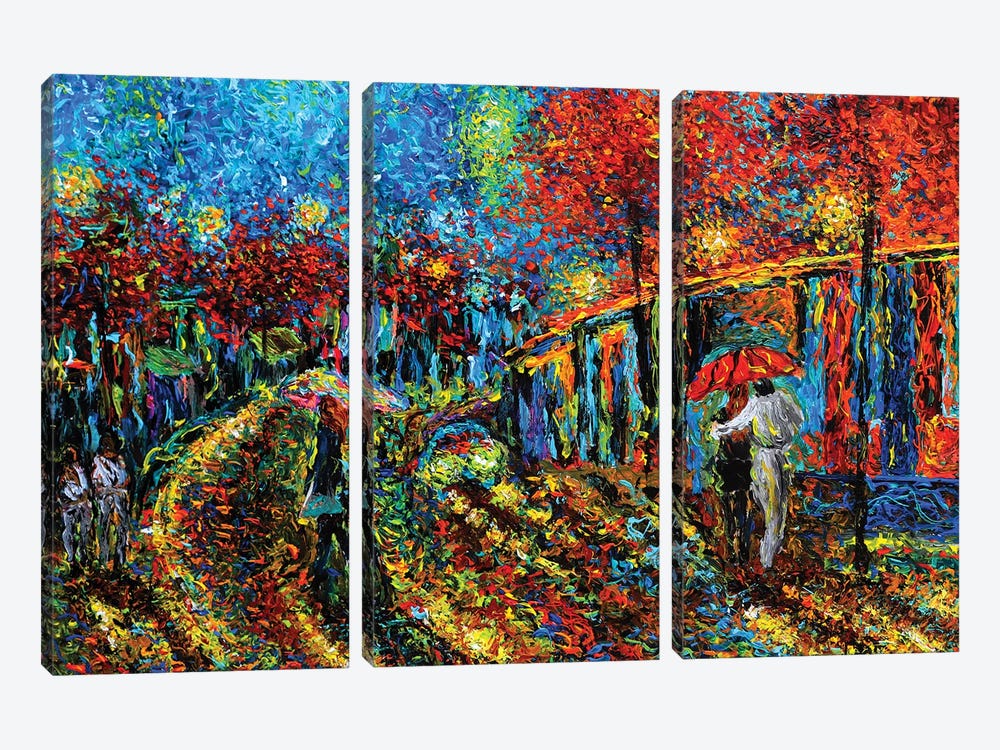 Enchanted City Lights by Viola Painting 3-piece Canvas Print
