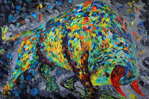 Bulls: The Mighty Bull by Viola Painting