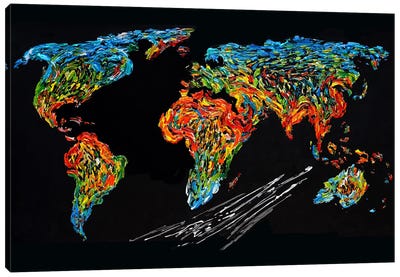 World Map Canvas Art Print - Viola Painting