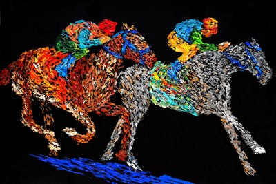 Kentucky Derby Painting by Viola Painting multi panel art