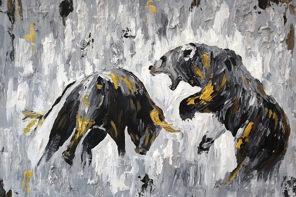 Bull vs Bear Stock Market I Close Ups