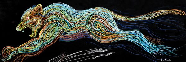 Jaguars: Jaguar Running Cheetah by Viola Painting