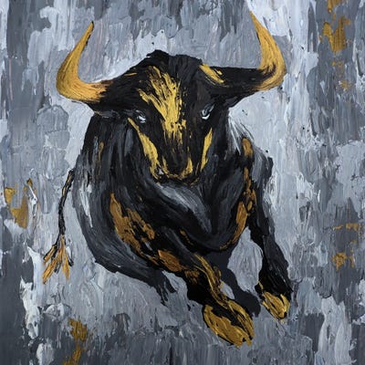 Bull In Motion by Viola Painting art print