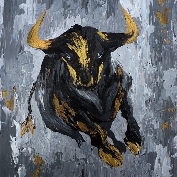 Bulls: Bull In Motion by Viola Painting