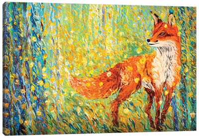 Wildfire Dreams A Fox's Journey Canvas Art Print - Viola Painting