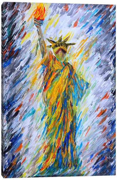 Liberty's Triumph Canvas Art Print - Purple Art