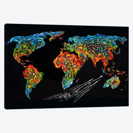 World Map Wall Décor Canvas Print #VPA94} by Viola Painting Canvas Print