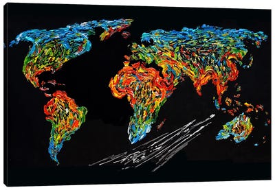 World Map Wall Décor Canvas Art Print - Viola Painting