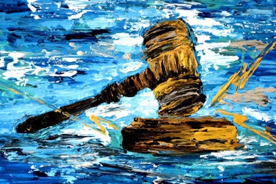 The Hammer Of Justice by Viola Painting framed canvas print