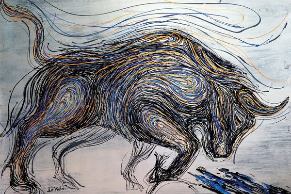 Bulls: Bull by Viola Painting