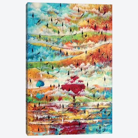 The Red Tree Canvas Print #VPY38} by Veronique Peytour Canvas Wall Art