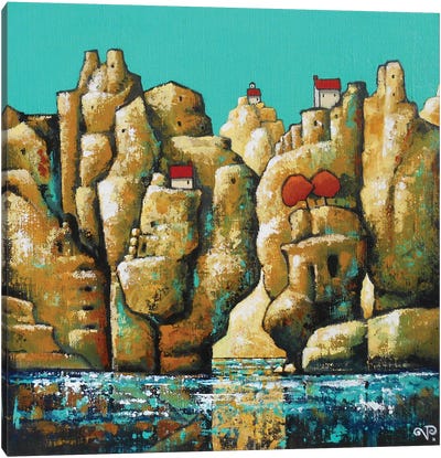 From The Top Of The Cliff 6 Canvas Art Print - Veronique Peytour