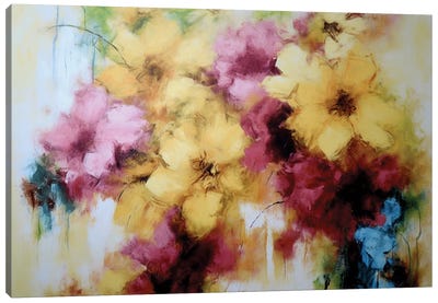 Colored Powder Flowers Canvas Art Print - Vera Hoi