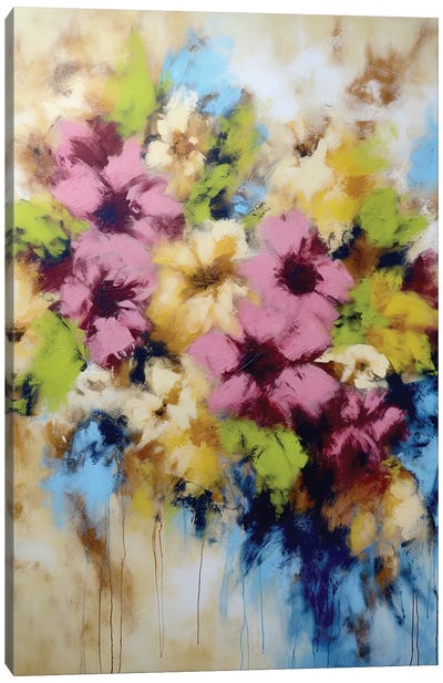 Colored Powder Flowers V Canvas Art Print - Vera Hoi