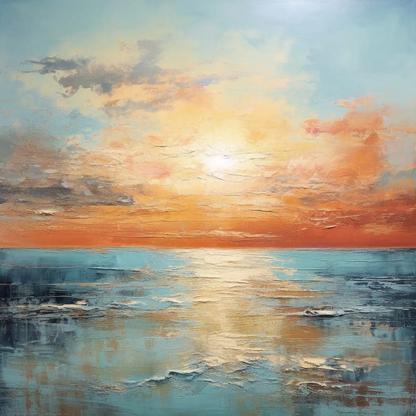 Vera Hoi: Evening's Glow By The Ocean III by Vera Hoi