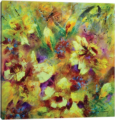 A Dazzling Daffodil Dance Canvas Art Print - Vera Hoi