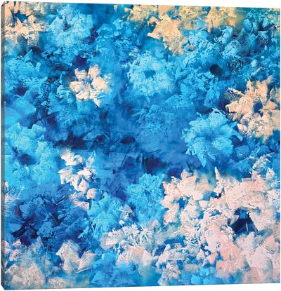 Elegance In Blue And Apricot Tones Canvas Art Print - Vera Hoi