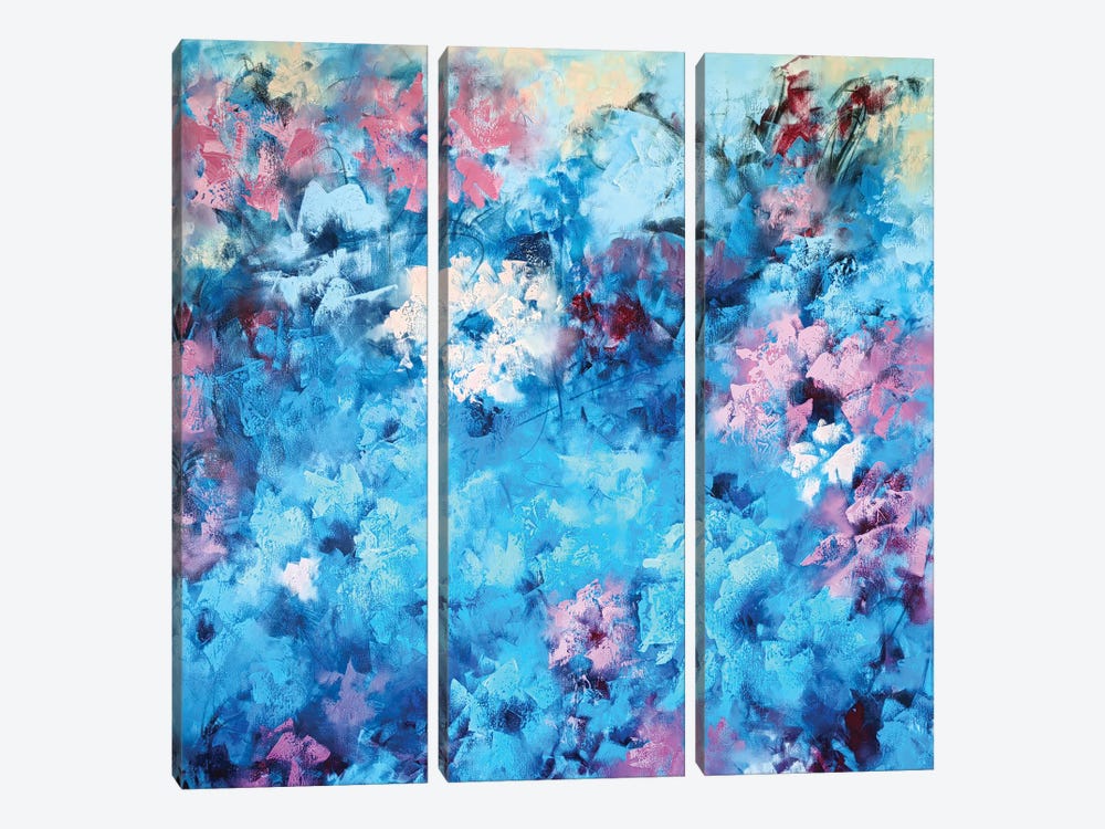 Abstract Floral Symphony by Vera Hoi 3-piece Canvas Art Print