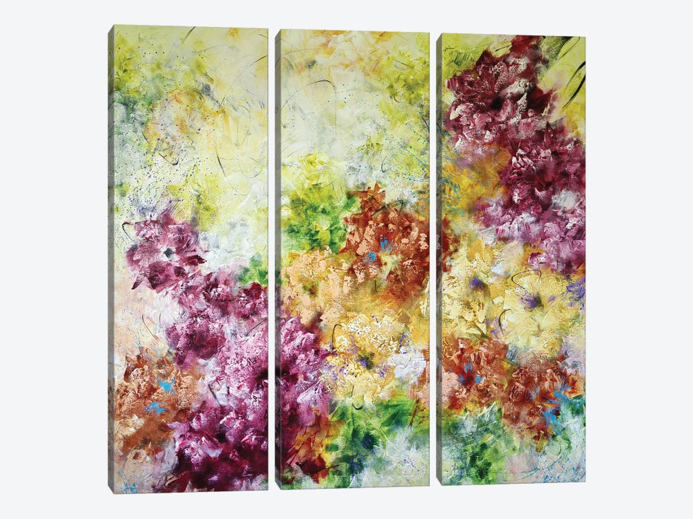 Blooming Abstraction by Vera Hoi 3-piece Canvas Artwork