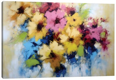 Colored Powder Flowers I Canvas Art Print - Vera Hoi