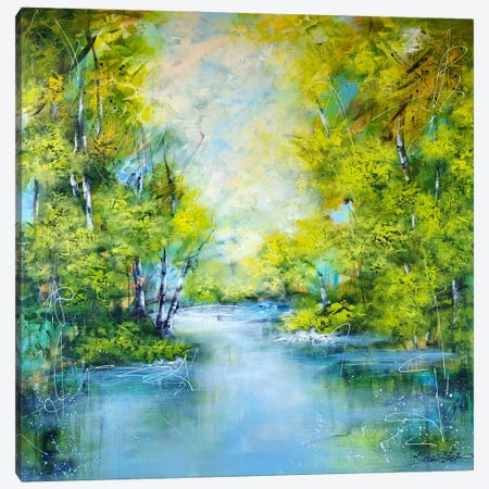 Tranquil Waters. Forest Serenity Canvas Print #VRA157} by Vera Hoi Canvas Art Print