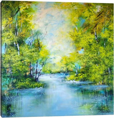 Tranquil Waters. Forest Serenity Canvas Art Print - Vera Hoi