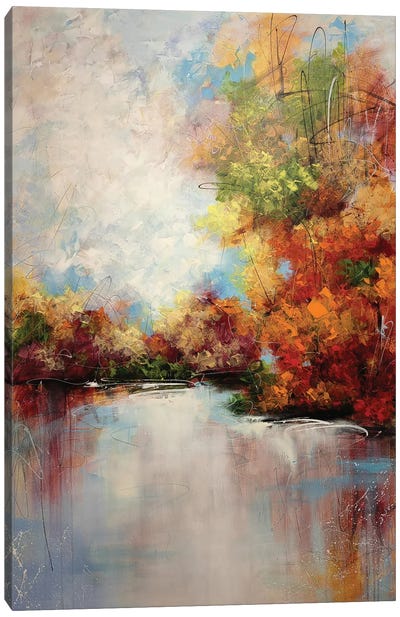 Autumnal Waterside Whispers Canvas Art Print - Vera Hoi