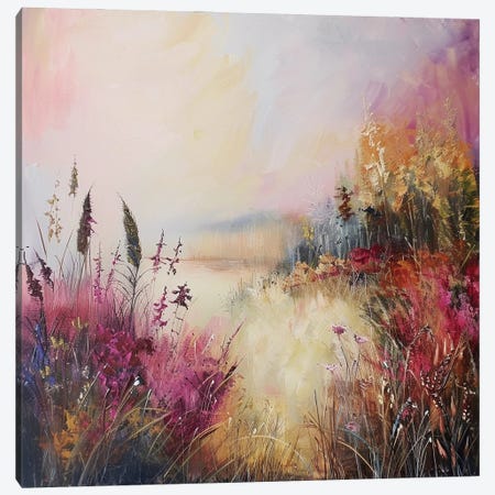 Tenderness In Bloom. Floral Meadow Canvas Print #VRA179} by Vera Hoi Canvas Artwork