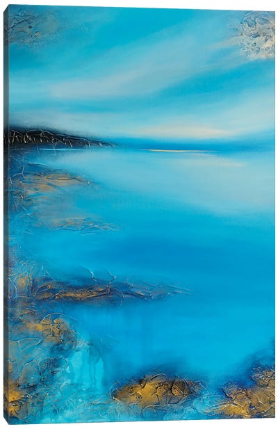 Fifty Shades Of Blue Canvas Art Print - Lake & Ocean Sunrise & Sunset Art