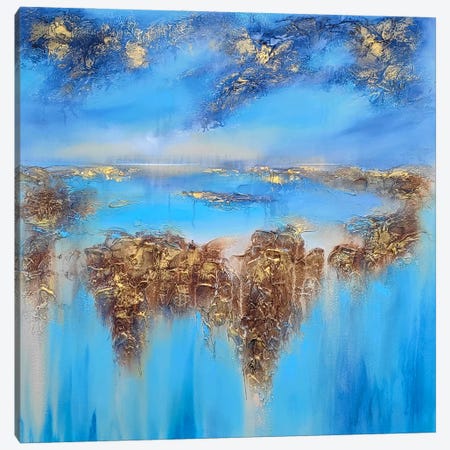 Blue Waterfall Canvas Print #VRA75} by Vera Hoi Canvas Wall Art