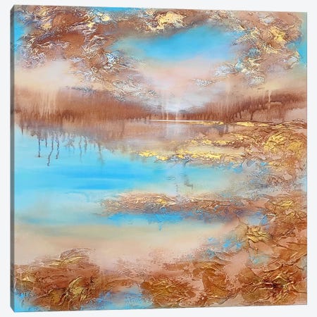 Morning On The Golden Shore Canvas Print #VRA84} by Vera Hoi Canvas Art Print