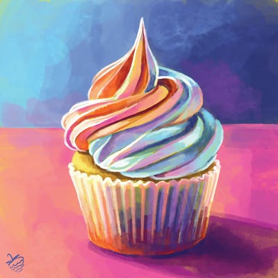 Rainbow Cupcake by Very Berry canvas print