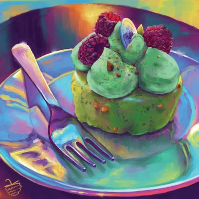 Raspberry And Pistachio Cake by Very Berry multi panel art