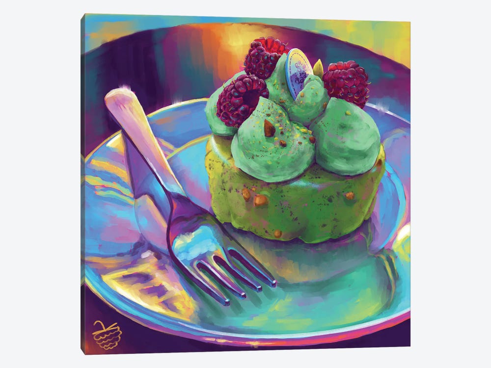 Raspberry And Pistachio Cake by Very Berry 1-piece Canvas Artwork