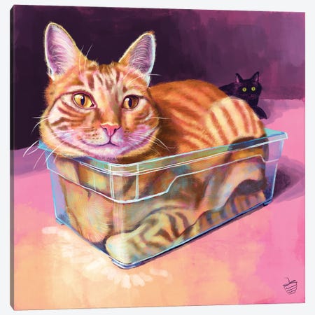 Liquid Ginger Cat Canvas Print #VRB106} by Very Berry Canvas Art