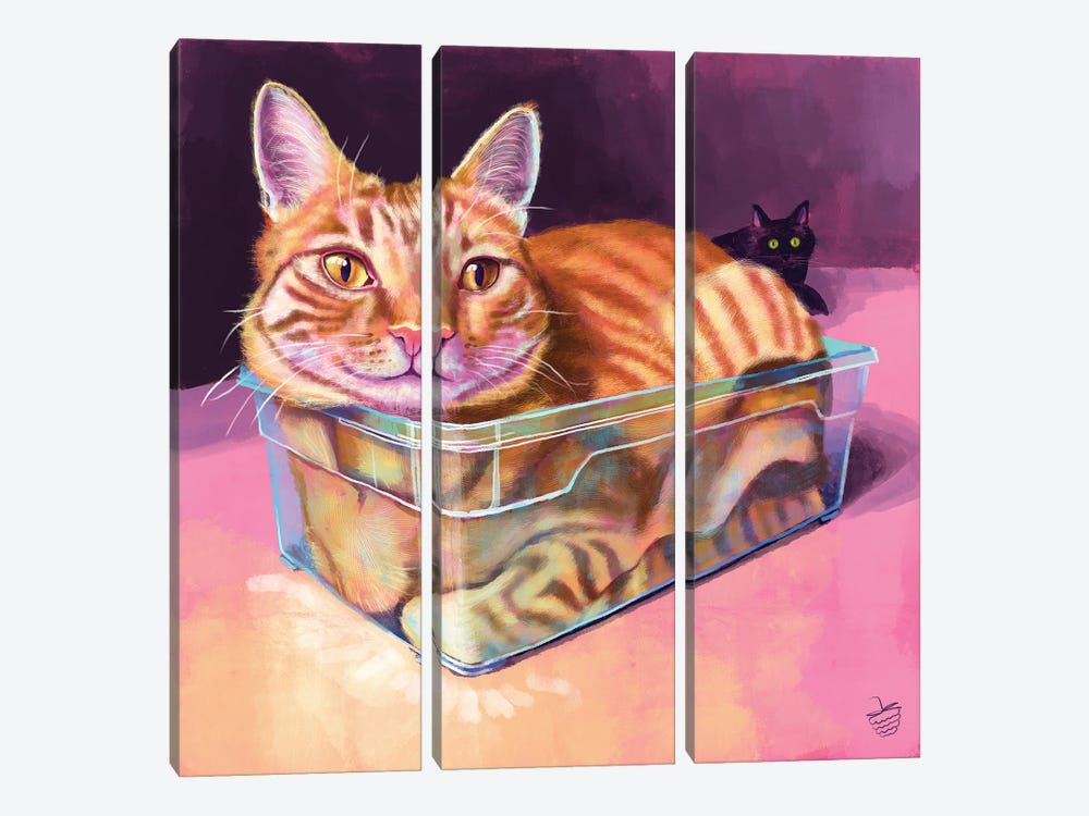 Liquid Ginger Cat by Very Berry 3-piece Canvas Art
