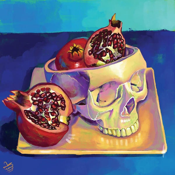 Pomegranates: Skull And Pomegranates by Very Berry